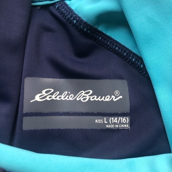 Eddie Bauer Girls Colorblock Short Sleeves Rash Guard Swim Top Size L(14-16) - Picture 7 of 13